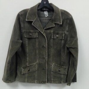 Sag Harbor Green Corduroy Jacket size PETITE S